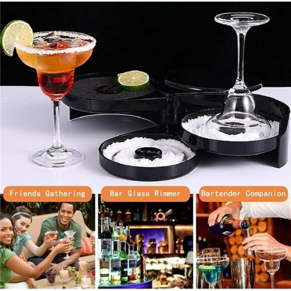 3 Tier Bar Glass Rimmer for Margarita Cocktail Salt Sugar Lime Juice Rim Tool - Picture 4 of 7